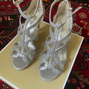Michael Kors Women's Silver Strappy Heels